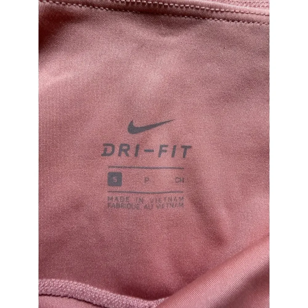 Nike Dri-FIT Pink Logo High Rise Gym Workout Running Leggings Women's L